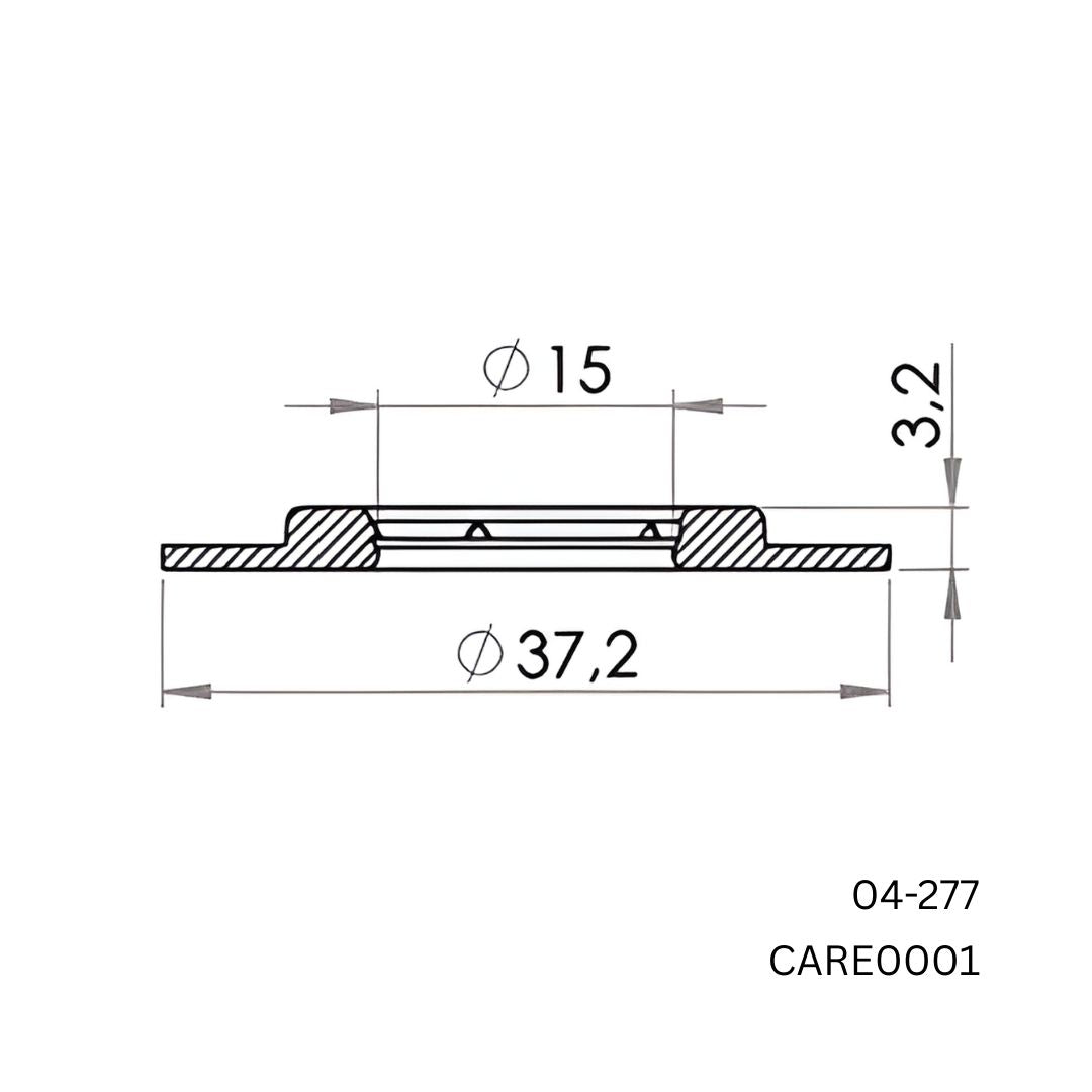 Carmo 04‑277 Heavy‑Duty Weldable PVC Eyelet – 15/37 mm Stacked HF‑Welding Eyelet for Banners, Tarpaulins & Building Wraps