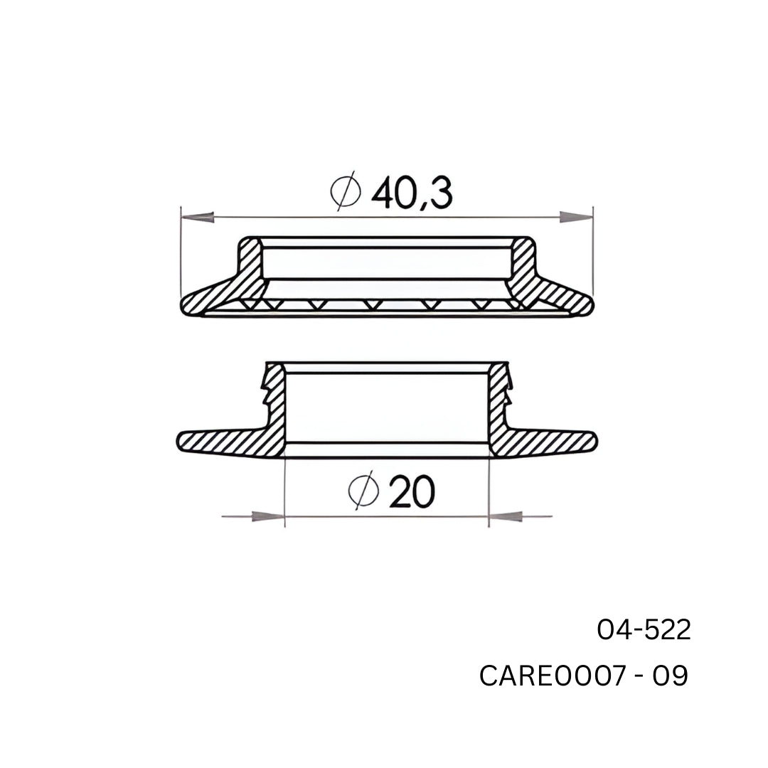 2000 x Carmo 04‑522 Snap Grommet Set Ø20 mm – Heavy‑Duty PP Hole Reinforcement for Tarpaulins, Textiles & Banners (Copy)