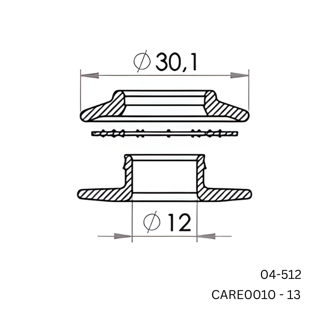Carmo 04‑512 Snap Grommet Set 12 mm – PP Hole Reinforcement for Textiles, Tarpaulins & Banners