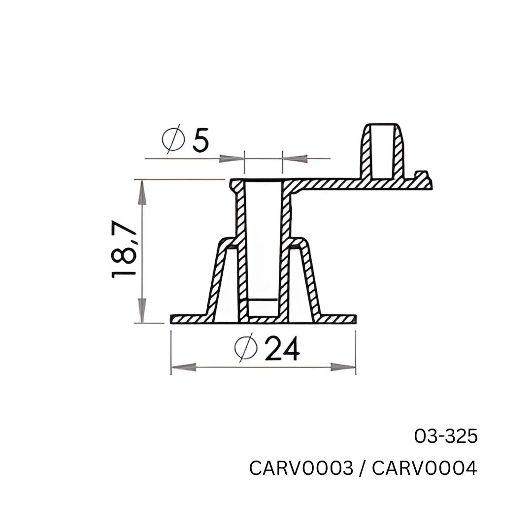 Carmo 03‑325 HF/Ultrasonic Weldable Non‑Return Inflation Valve – 5 mm Inlet | PVC / PVC‑PUR