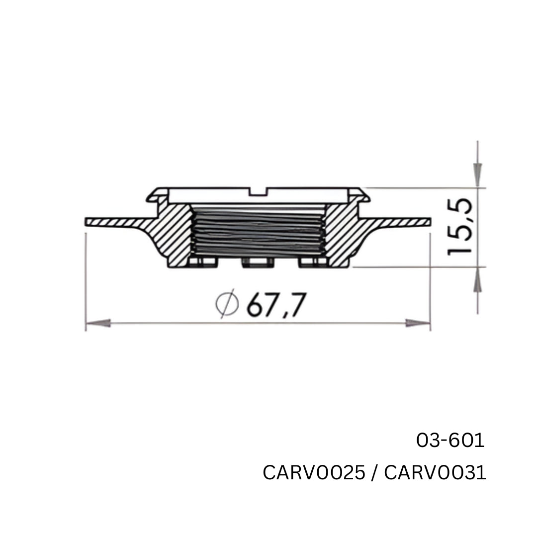750 x Carmo 03‑601 HF/Ultrasonic Weldable Threaded Flange – G 3/4" PVC & PVC/PUR