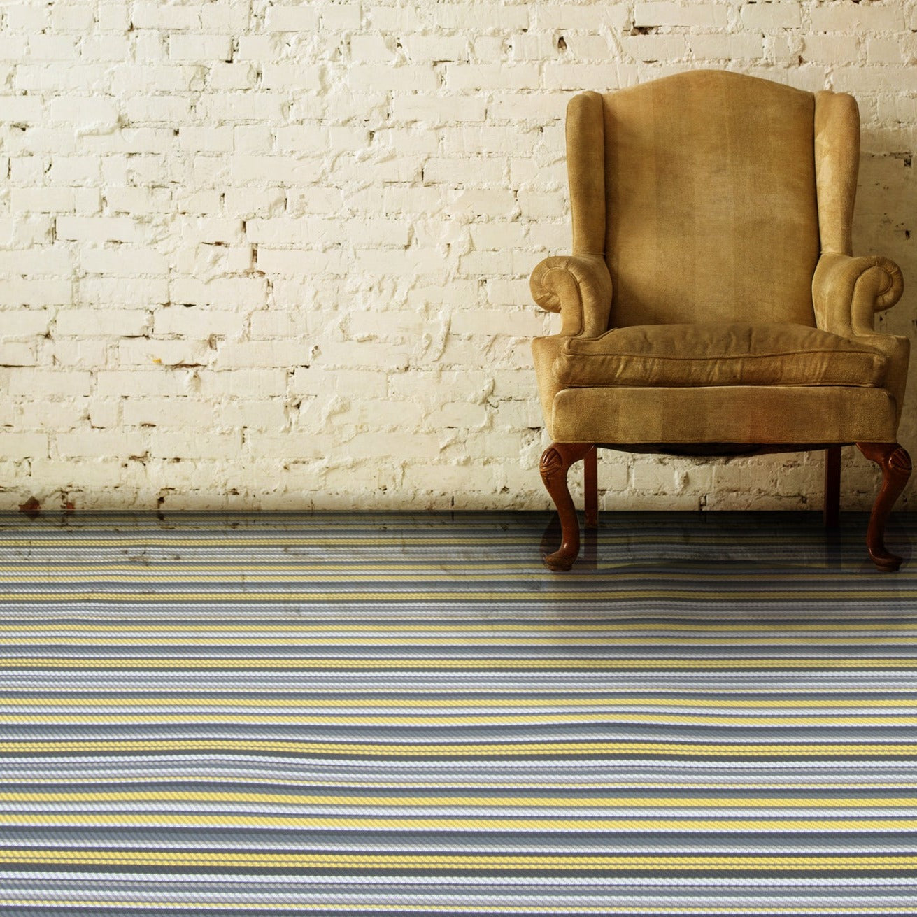 Luxury Woven Vinyl Flooring Rolls 20m Carpet Alternative Stripes