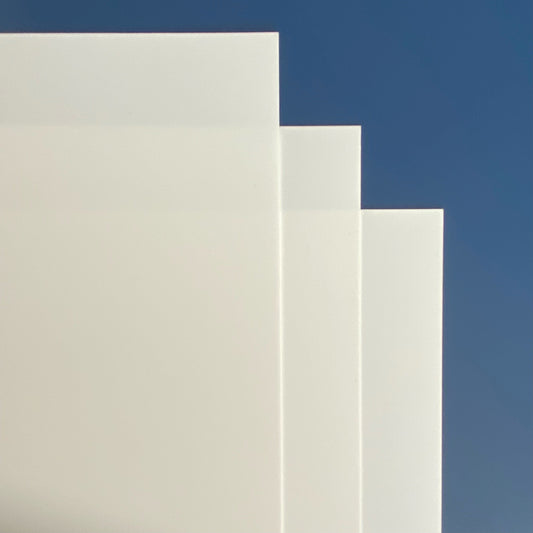 0.5mm Plastic Polypropylene Sheets, White - A5, A4, A3 & A2