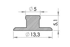 Carmo PA / Nylon plastic Snap fastener, male - Natural (Box Quantity)