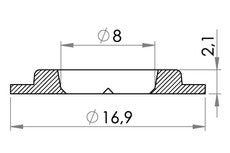 Carmo Weldable Plastic Eyelet, Light, 8 mm - PVC Natural (Box Quantity)
