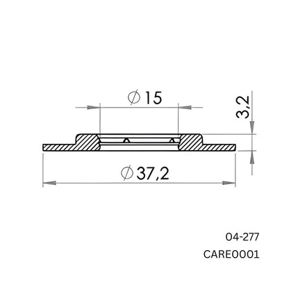 Carmo 04‑277 Heavy‑Duty Weldable PVC Eyelet – 15/37 mm Stacked HF‑Welding Eyelet for Banners, Tarpaulins & Building Wraps