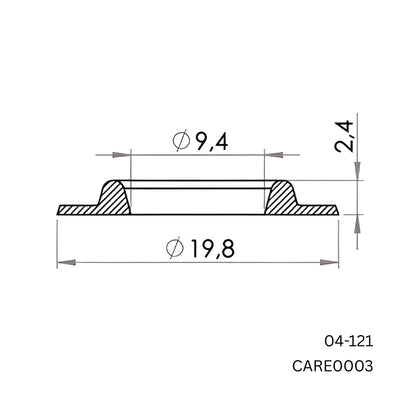 40,000 x Carmo 04‑121 HF/Ultrasonic Weldable Plastic Eyelet – 3/8" (9.5 mm) Round Shoulder