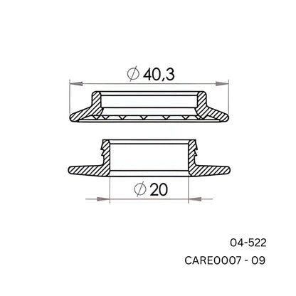 2000 x Carmo 04‑522 Snap Grommet Set Ø20 mm – Heavy‑Duty PP Hole Reinforcement for Tarpaulins, Textiles & Banners (Copy)