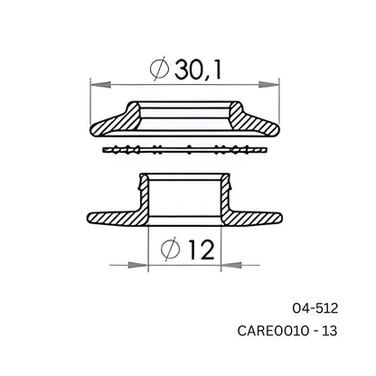 4000 x Carmo 04‑512 Snap Grommet Set 12 mm – PP Hole Reinforcement for Textiles, Tarpaulins & Banners (BULK BUY)
