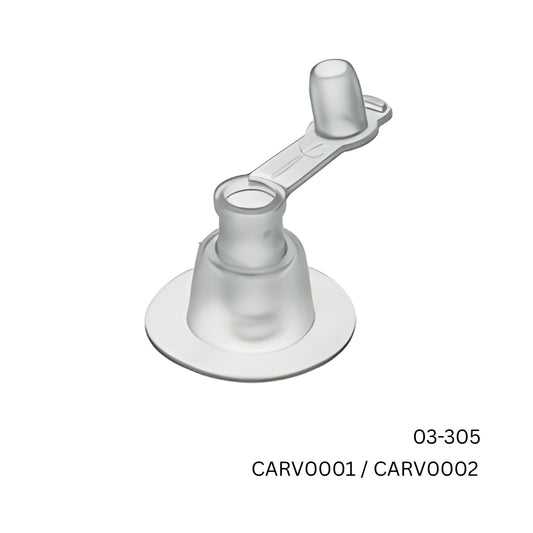 Carmo 03‑305 HF/Ultrasonic Weldable Inflation Valve – Free‑Flow, Fixed Plug, 5 mm Inlet (PVC / PVC‑PUR)