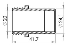 Carmo PVC Threaded tube connector with G 3/4" pipe thread, 03-199-1203