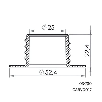 1000 x Carmo Threaded Neck Flange 25mm, High Frequency Ultrasonic Weldable Nozzle BULK BUY 03-730-1014