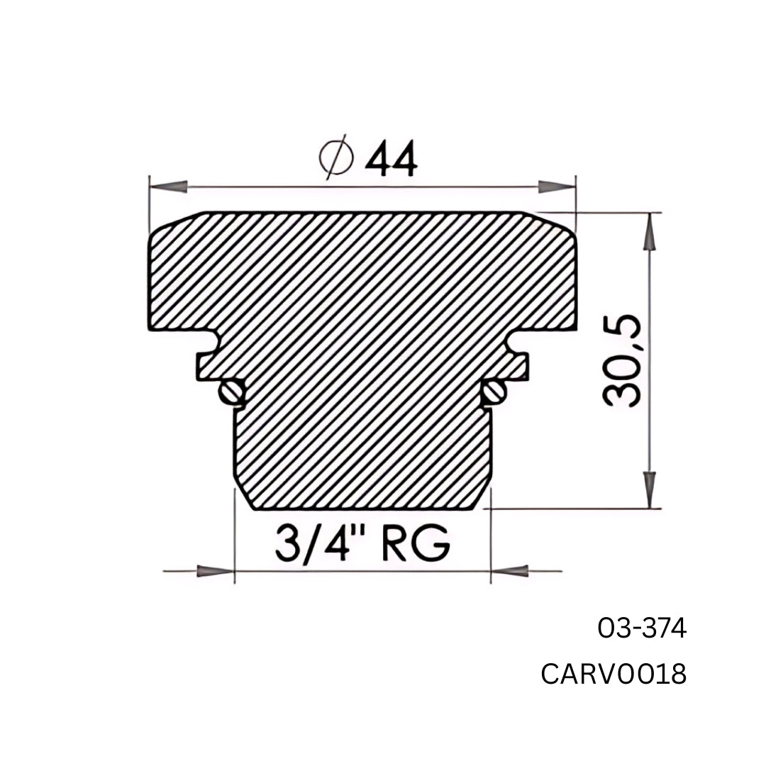 Carmo 03‑374 HF‑Weldable Pressure Relief Valve – G 3/4" Modular System Valve for Inflatables (ABS)