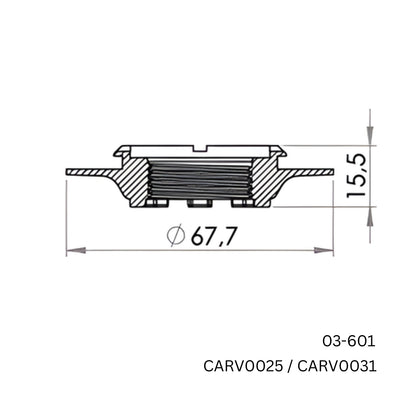 750 x Carmo 03‑601 HF/Ultrasonic Weldable Threaded Flange – G 3/4" PVC & PVC/PUR