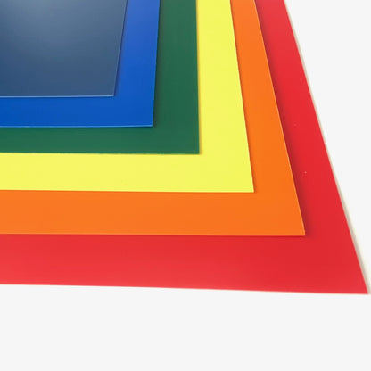 Plastic Sheet Polypropylene A5, A4, A3 & A2 0.8mm thick. Various colours.