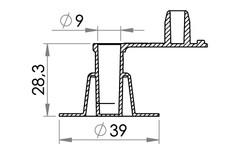 Carmo PVC inflation valve with non-return, fixed, 9 mm inlet (Box Qty)