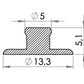 PA / Nylon plastic Snap fastener, male - Natural (Box Quantity)
