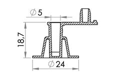 Carmo Plastic inflation valve, nonreturn, fixed plug, 5 mm inlet - PVC/PUR Natural (Box Quantity)