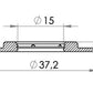 Heavy duty PVC Eyelet , 15/37 mm, Stacked - PVC Natural (Box Quantity)