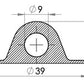 Plastic Attachment Point, 9/39 mm PVC Black or Natural (Box Quantity)