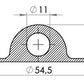PVC Attachment Point, 11/55 mm - PVC Black (Box Quantity)