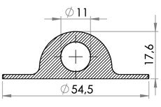 Carmo PVC Attachment Point, 11/55 mm - PVC Black (Box Quantity)